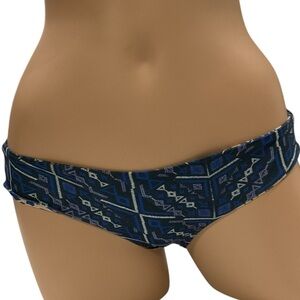 Gypsy 05 Reversible Blue and Cream Patterned Bikini Bottom